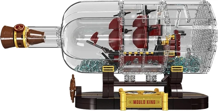 Набір кубиків Піратський корабель у пляшці, червоний, 885 елементів ZKL.10085 (5903864973266) - зображення 4