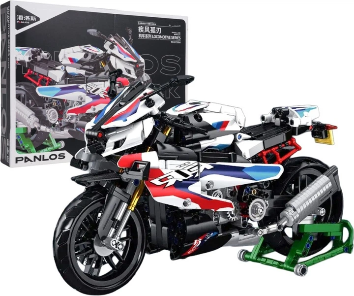 Набір кубиків Мотоцикл-гонщик Білий 912 елементів ZKL.672004 (5903864973624) - зображення 2