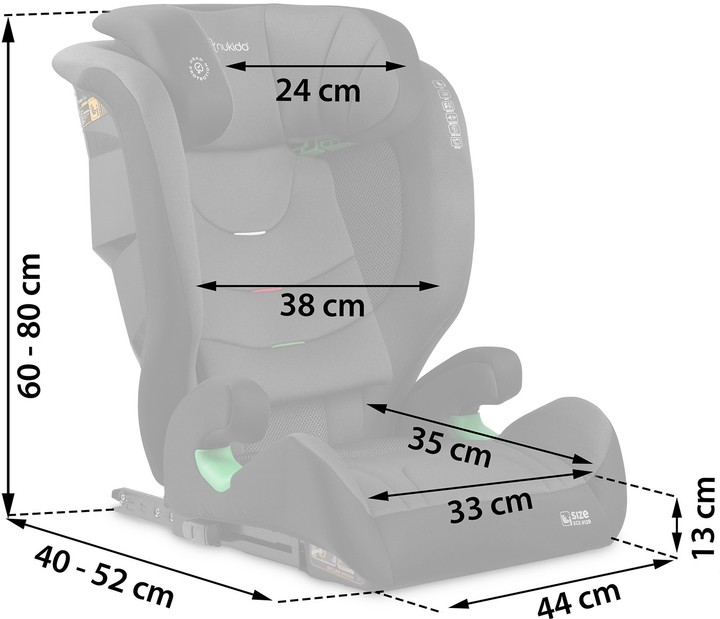 Fotelik samochodowy Nukido Louis Soft 15-36 kg Czarno-szary (5903890622992) - obraz 4