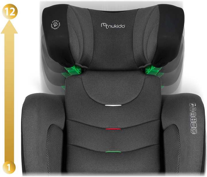 Fotelik samochodowy Nukido Louis Soft 15-36 kg Czarno-szary (5903890622992) - obraz 6
