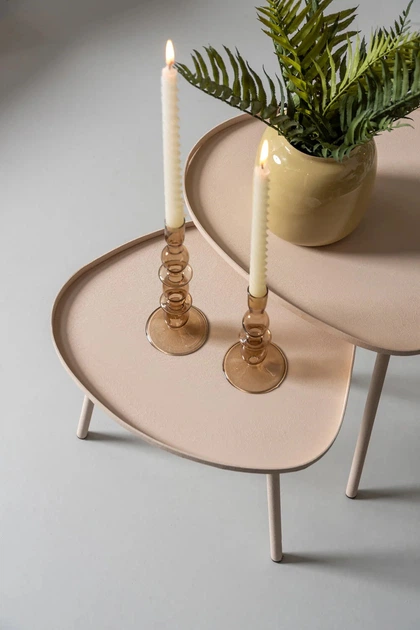 Журнальний столик Leitmotiv Boaz металевий 43 см Бежевий (8714302731853) - зображення 6