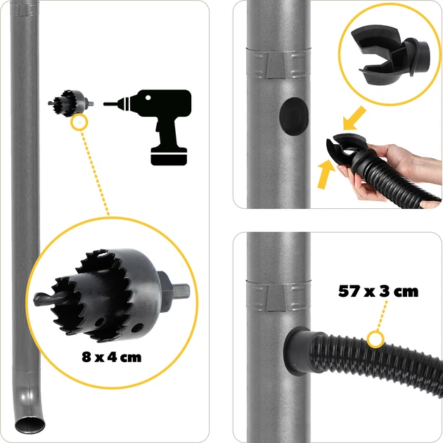 Zbiornik na deszczówkę z podstawką Kadax Reveret 240 L Antracytowy - obraz 10