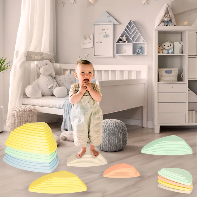 Стежка сенсорна KIK для тренування рівноваги, 11 пастельних каменів KX3170 (5903039765719) - зображення 12