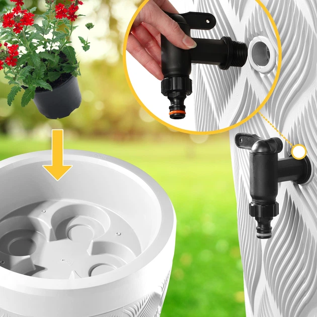 Zbiornik na deszczówkę Kadax Reveret 240 L Biała - obraz 2