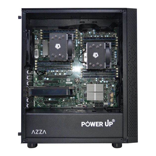 Двухпроцессорная рабочая станция PowerUp #370 AMD EPYC 7551 x2 / 64 GB / SSD 512GB / NVIDIA Quadro M4000 8GB многопроцессорная вычислительная система для разработки - изображение 3