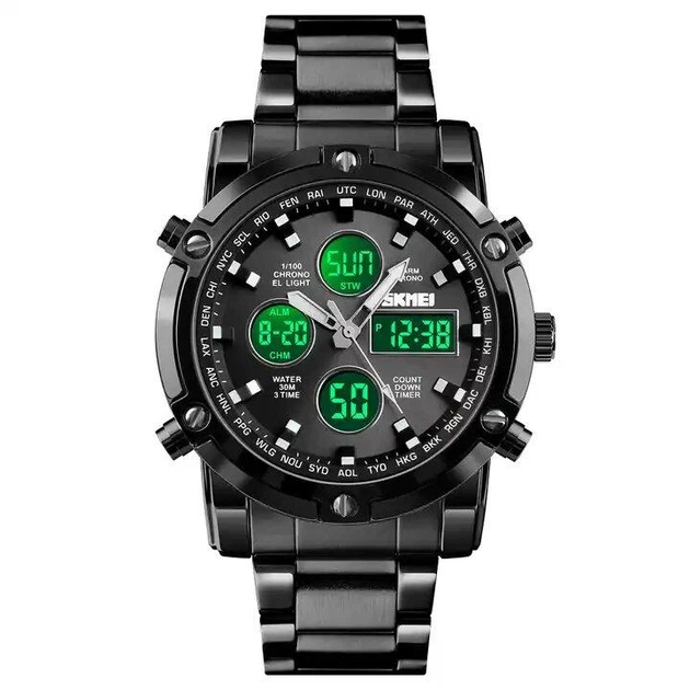 Часы наручные мужские Skmei 1389 Black - Black, 1389BK (12323) - изображение 2
