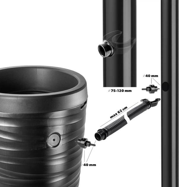 Zbiornik na deszczówkę Kadax Maser 240L Antracytowy - obraz 3