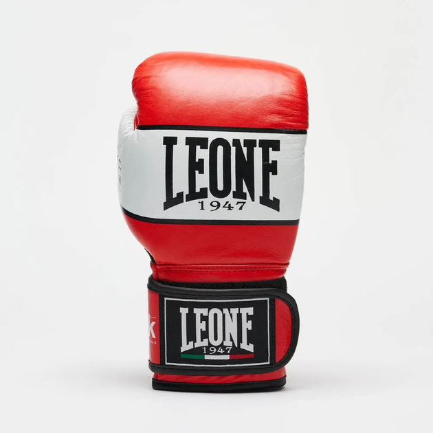 Рукавички боксерські шкіряні з бинтами Leone GN047 SHOCK розмір 12 унцій, червоні - изображение 2