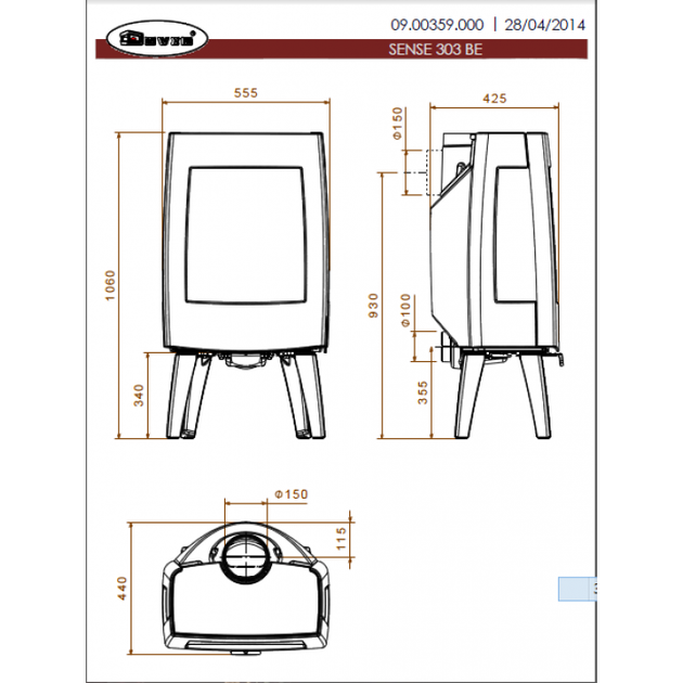 Чавунна піч Dovre SENSE 303 - изображение 5