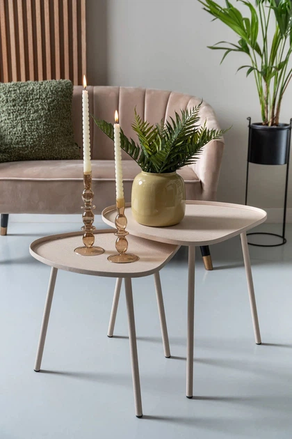 Stolik kawowy Leitmotiv Boaz metalowy 43 cm Beżowy (8714302731853) - obraz 5