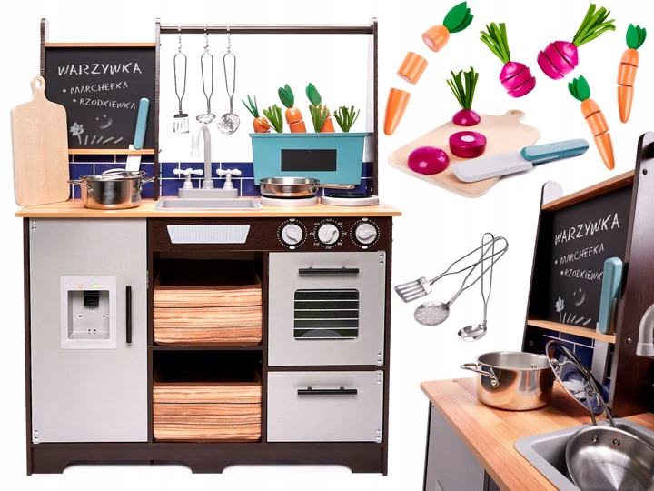 Kuchnia dla dzieci Lulilo LOFT XXL Drewniana MDF z akcesoriami 96 cm KX6286 (5903039717879) - obraz 2