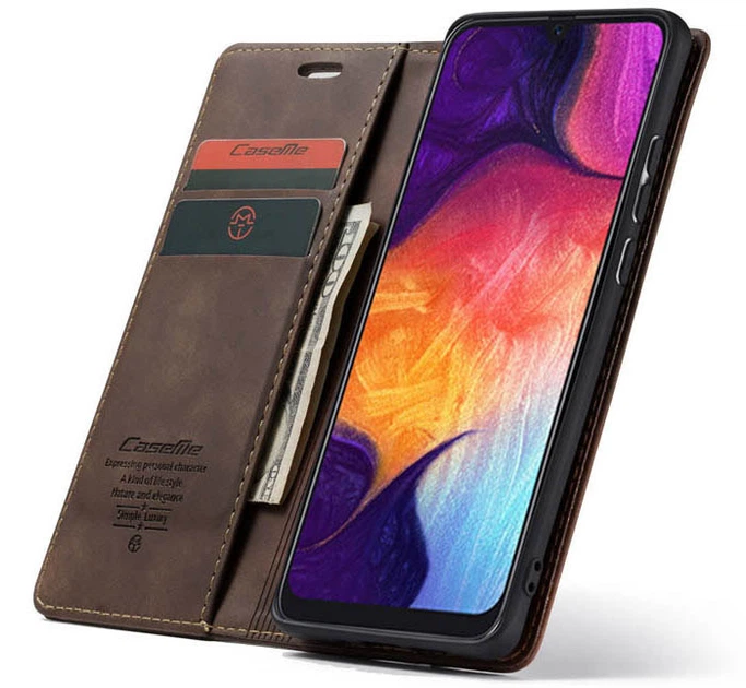 Чехол-книжка CaseMe из нубука для Samsung Galaxy A30s/A50 Тёмно-коричневый - Фото 10 Чехол-книжка CaseMe из нубука для Samsung Galaxy A30s/A50 Тёмно-коричневый - изображение 10