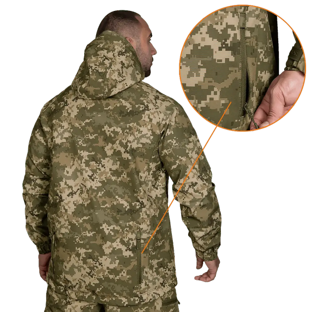 Куртка мужская теплая CM Stalker SoftShell Пиксель L (Kali) - изображение 3