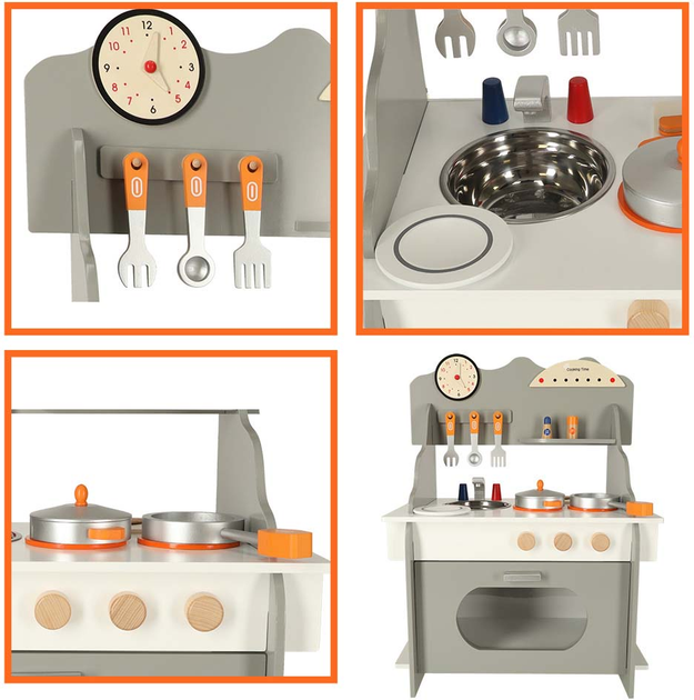 Kuchnia drewniana MDF Lulilo z piekarnikiem i akcesoriami 70 cm KX4626 (5903039739369) - obraz 6