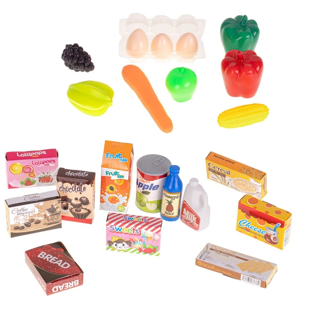 Магазин для дітей Shantou Супермаркет прилавок візок для покупок з аксесуарами KX6394 (5903039709645) - зображення 8