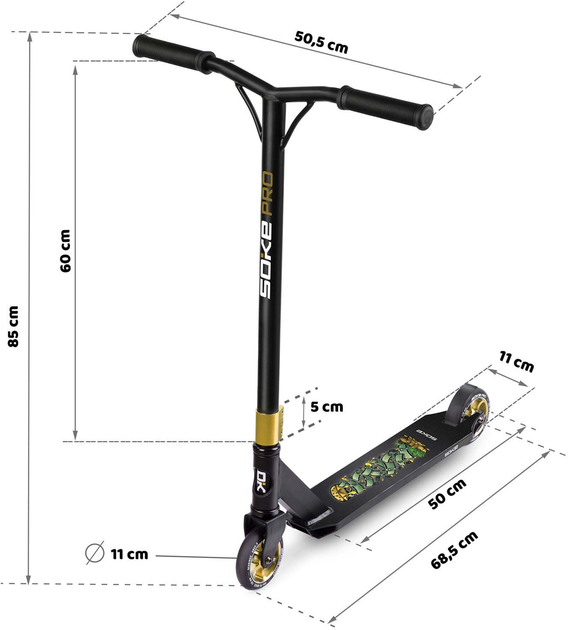 Hulajnoga wyczynowa Soke PRO Gold 1603-801221 (5903890618360) - obraz 11