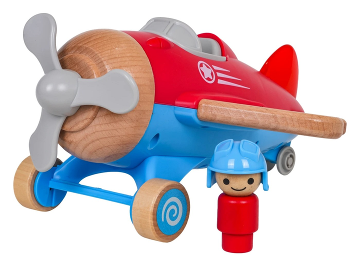 Zestaw do zabawy Drewniany samolot Czerwony ZDR.WB008C.CR (5903864971286) - obraz 3