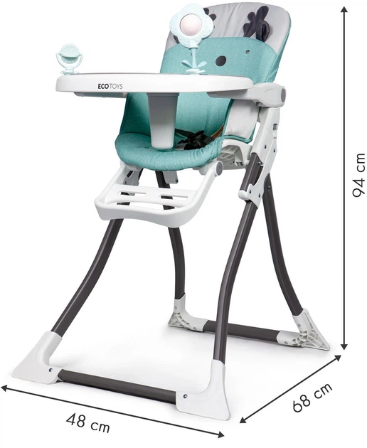 Стільчик для годування EcoToys складний Зелений (5903089066156) - зображення 8