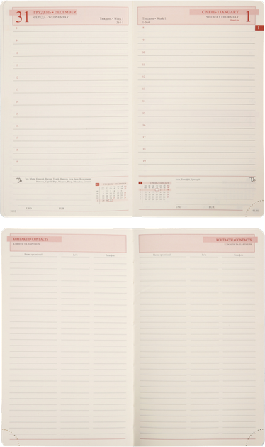 Ежедневник датированный 2026 (А6, твердая обложка, черный) Leo Planner Luna 252706 - изображение 8