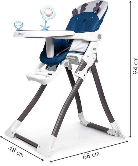 Стільчик для годування EcoToys складний Синій (5903089066149) - зображення 9