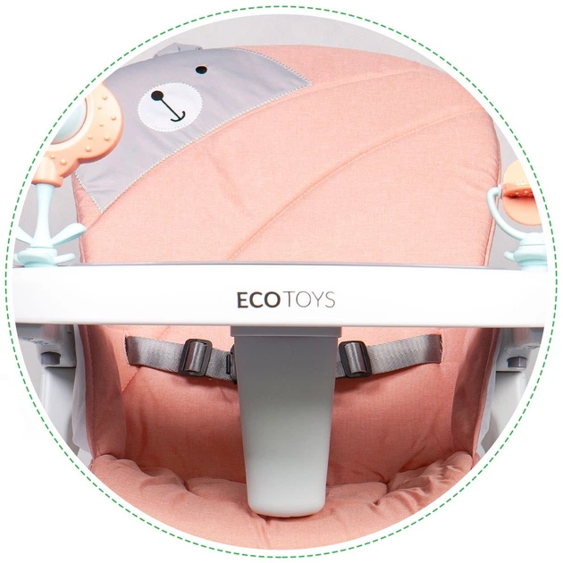 Стільчик для годування EcoToys складний Рожевий (5903089066163) - зображення 12