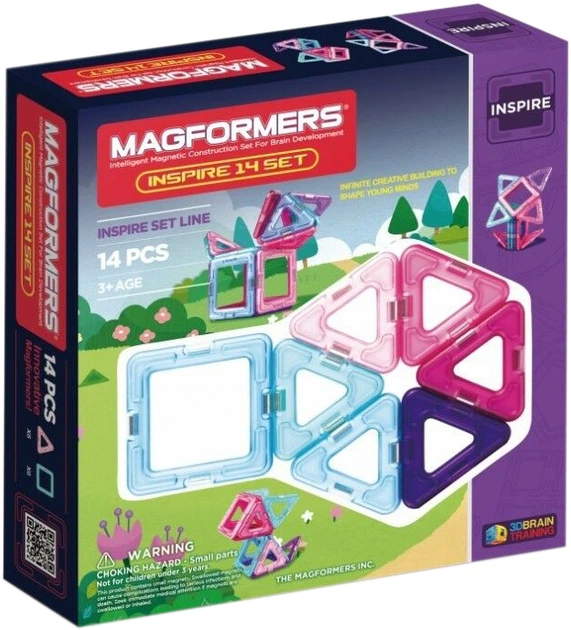 Magnetyczny zestaw konstrukcyjny Magformers Zestaw Inspiracja 14 elementów (704001) (8809134367421) - obraz 1