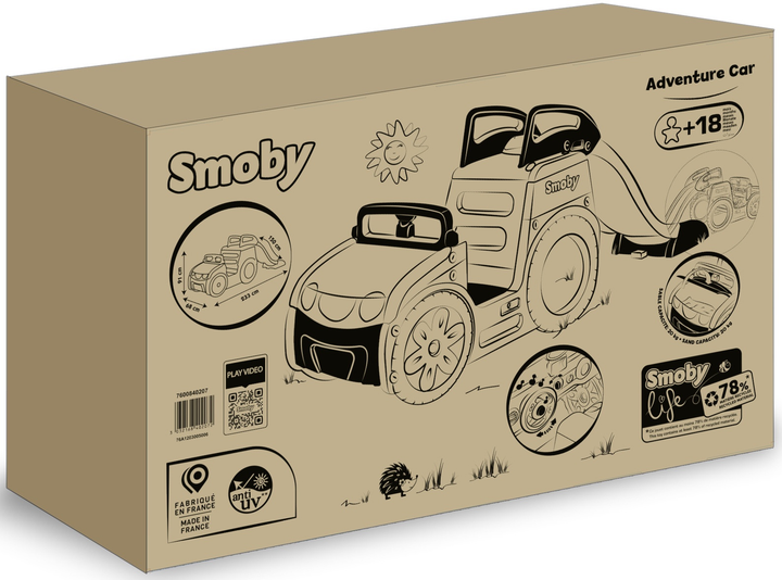 Ігровий центр Smoby Toys Life Автомобіль мандрівника з гіркою та пісочницею 18 міс+  233 x 68 x 91 см (7600840207) (3032168402072) - зображення 2