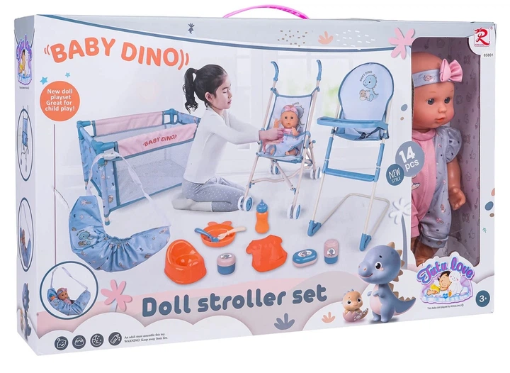 Lalka bobas Dinuś + Akcesoria 32 cm ZDZ.85801 (5903864971934) - obraz 1