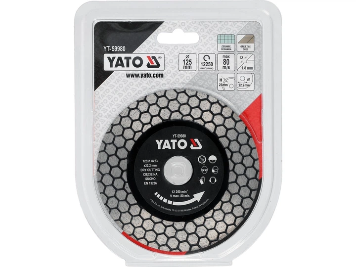 Диск алмазний Yato YT-59980 для керамограніту та граніту 125 мм (5906083119354) - зображення 4