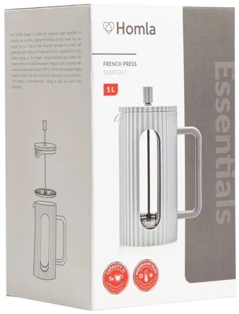 Чайник для заварювання кави і чаю Homla Essentials сірий 1 л (5906496741883) - зображення 2