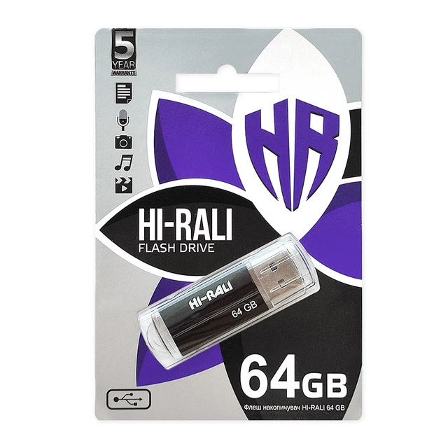 Флешка Hi-Rali 64GB Corsair чорний - Фото 2 Флешка Hi-Rali 64GB Corsair чорний - изображение 2
