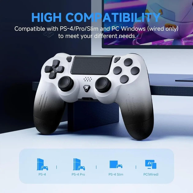 Беспроводной геймпад для PS4 и ПК ECHTPower P02 с сенсорной панелью, до 10 часов на одном заряде, встроенный гидроскоп - Фото 2 Беспроводной геймпад для PS4 и ПК ECHTPower P02 с сенсорной панелью, до 10 часов на одном заряде, встроенный гидроскоп - изображение 2