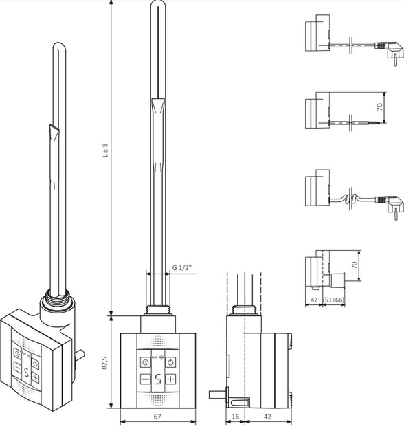 Termostat Terma T905S Black - obraz 2