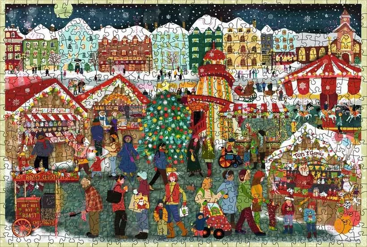 Puzzle drewniane Ravensburger Jarmark świąteczny 500 elementów 12001539 (4005555015390) - obraz 2