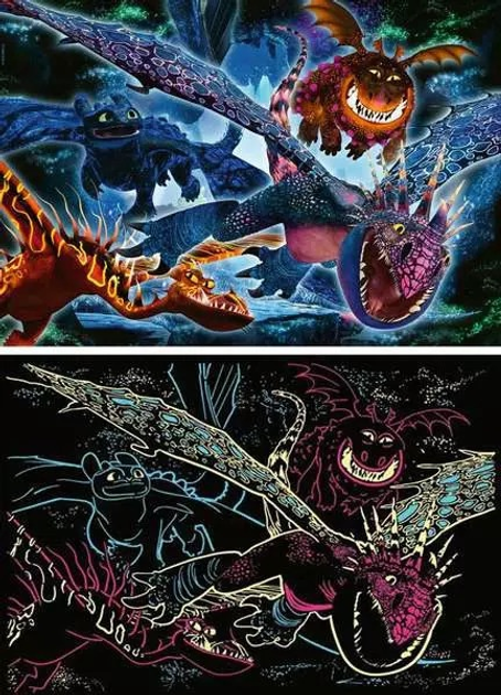 Пазл Ravensburger Дракони 100 елементів, що світяться 13710 (4005556137107) Ravensburger - зображення 2