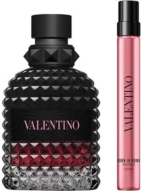 Zestaw męski Valentino Uomo Born In Roma Intense Woda perfumowana 50 ml + Miniaturka Woda perfumowana 10 ml (3614274680102) - obraz 2