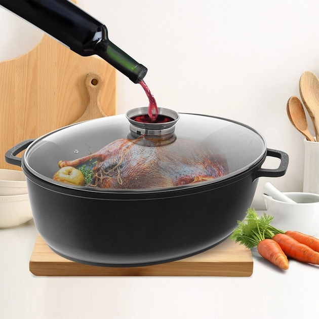 Форма для запікання Orion Grande з кришкою овальна гусятниця 43.5 x 33.5 x 20 cm (8592381213183) - зображення 3