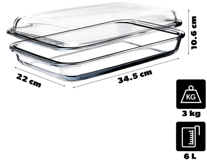 Форма для випічки Kadax Crest прямокутна з кришкою 6 л (5906638309155) - зображення 2