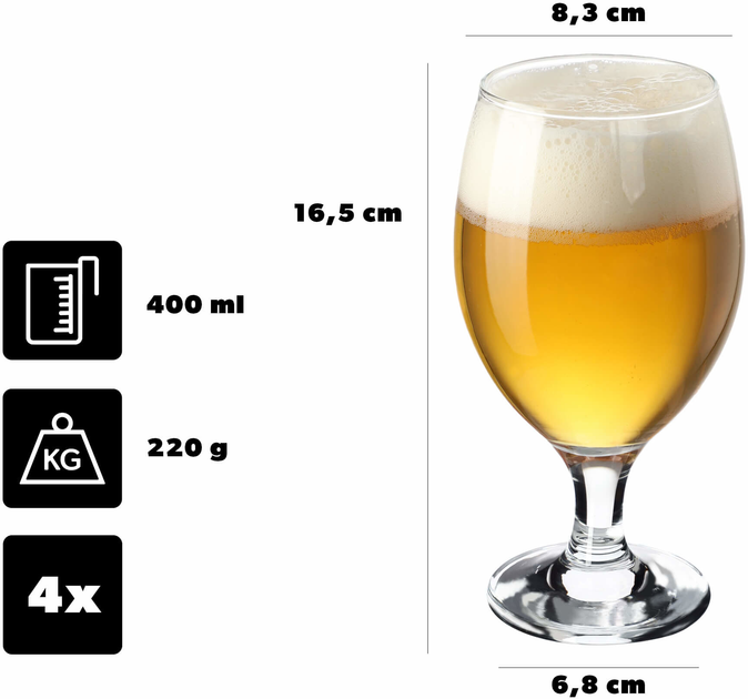 Zestaw pokali do piwa Kadax Forio 4x400 ml (5903699442265) - obraz 2