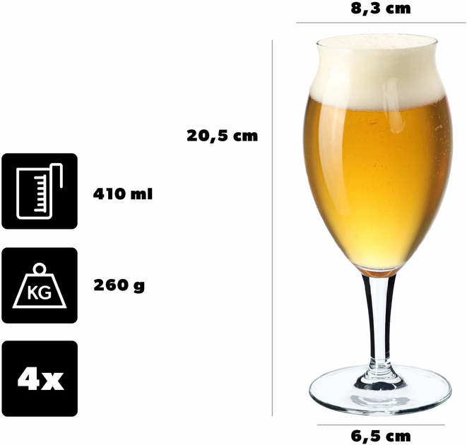 Набір бокалів для пива Kadax Forio 4x410 мл (5903699442302) - зображення 2