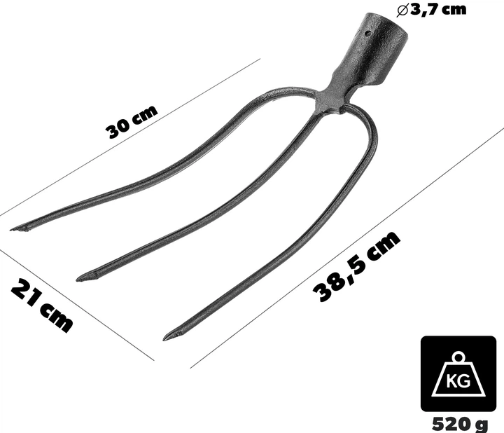Вилка з 3 зубцями без ручки Kadax Orville К10139 - зображення 3
