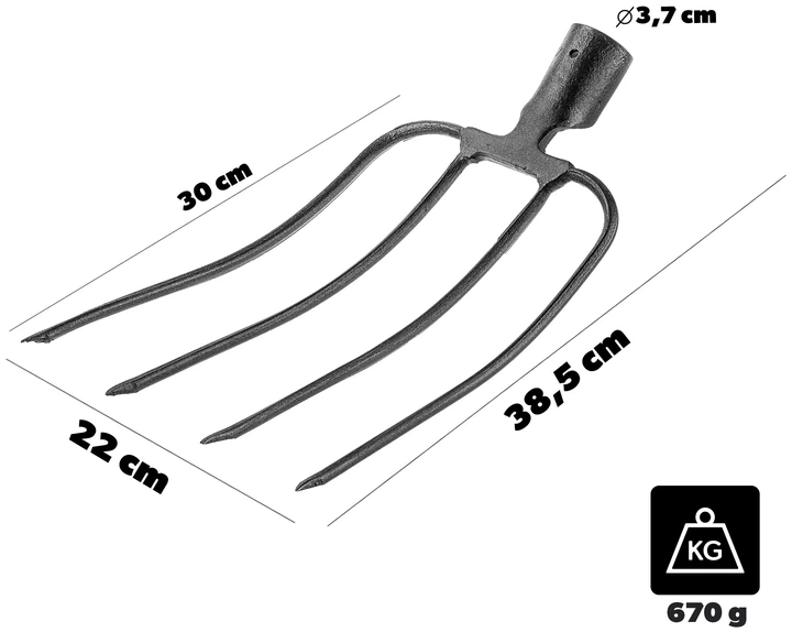 Вилка з 4 зубцями без ручки Kadax Orville K10138 - зображення 3