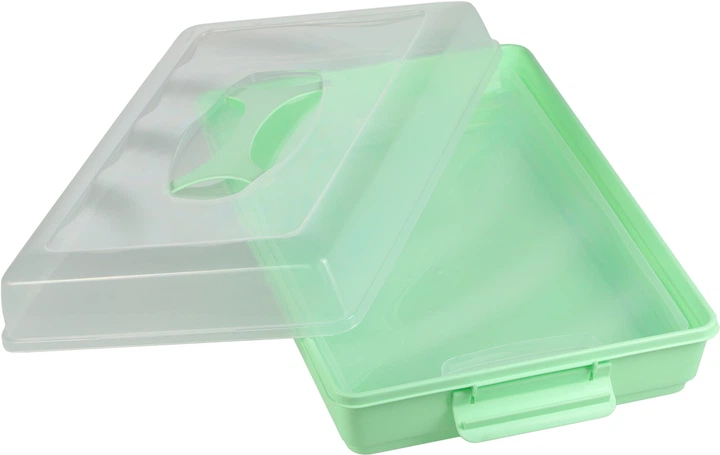 Контейнер для тістечок та випічки Kadax із кришкою та вставкою М'ятний 43.5x30 см (5903699430880) - зображення 1