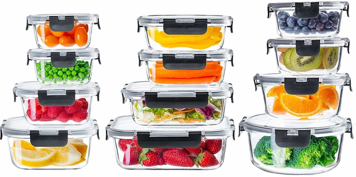 Zestaw szklanych pojemników Kadax Termoli z pokrywkami 12 szt (5906638309216) - obraz 5