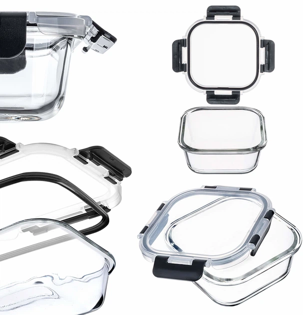 Zestaw szklanych pojemników Kadax Termoli z pokrywkami 12 szt (5906638309216) - obraz 6