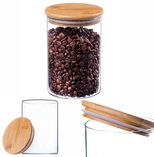 Набір ємностей для зберігання продуктів Kadax Piney з бамбуковою кришкою 5 шт (5903699483299) - зображення 3