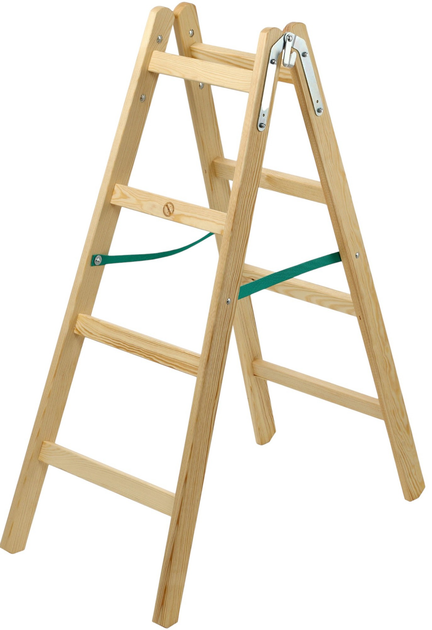 Drabina drewniana Kadax 4 stopnie 150 kg (5903699435151) - obraz 1