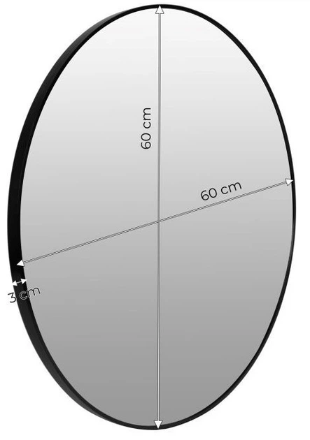 Настінне дзеркало ModernHome від Multistore Кругле підвісне сучасне алюмінієва рама 60 см чорне (VKM-925B-60) - зображення 4