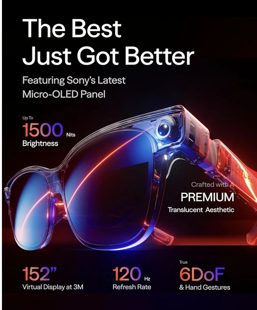 ミュージック GMMFANFES blueray brightwin  ohmnanon XR Очки VITURE Luma Ultra, HD-дисплей 152 дюйма 120 Гц, настоящие