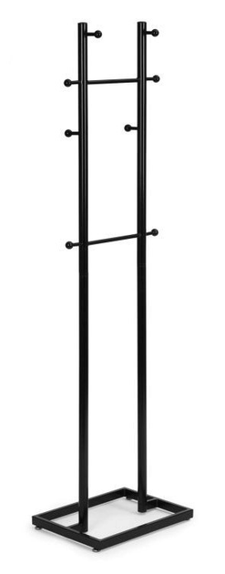 Wieszak na ubrania ModernHome by Multistore stojący 8 haczyków metal 175 cm czarny (VKY-6084) - obraz 1